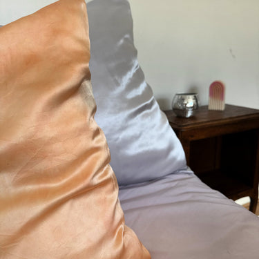 Upcycled silk pillowcase • haute couture • zip