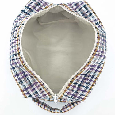 Orange &amp; lilac check toiletry bag