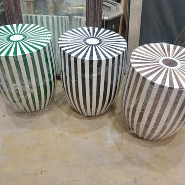 Striped side table or stool - several colors possible