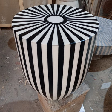 Striped side table or stool - several colors possible