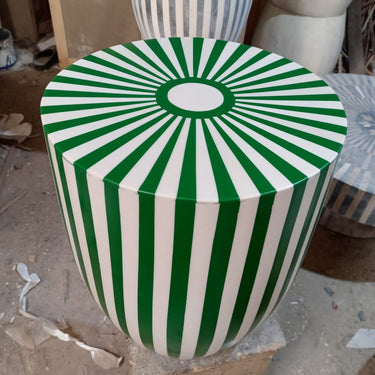 Striped side table or stool - several colors possible