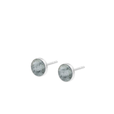 Small grey Picasso Dolomite stud earrings.
