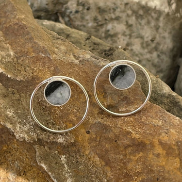 Picasso Dolomite Silver Circle Earrings