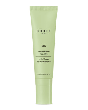 Image of the front of the Bia facial oil on a white background.