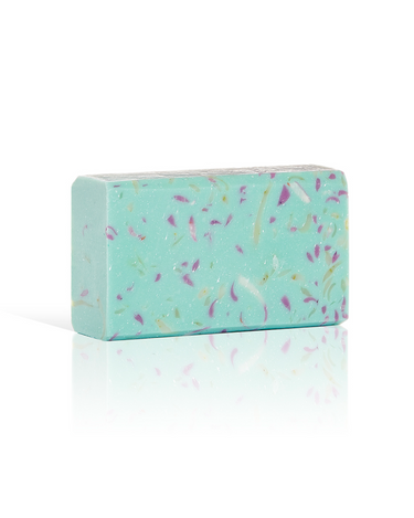 Image of the blue planet soap on a white background.