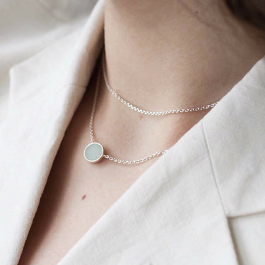Necklace with Turquoise Chrysoprase in Silver