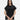 Muscat padded shoulder t-shirt in black sand