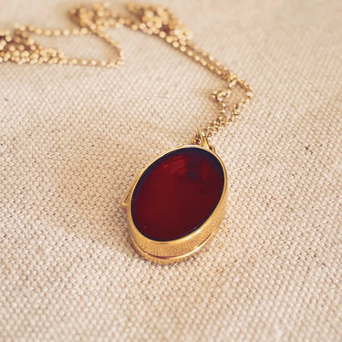 Amber and Gold "Treasure of the Baltic Sea" Medallion Necklace.