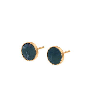 Earrings with Nephrite Jade in Gold Plated Silver