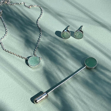 Turquoise Chrysoprase Earrings in Silver